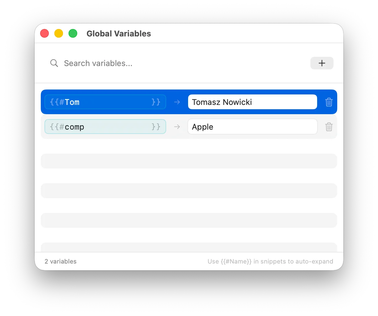 Creating a global variable in Wordy